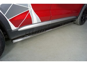 Пороги овальные с проступью 75х42 мм для Changan CS75 plus II 2022 – н.в. CHANCS75PL23-09